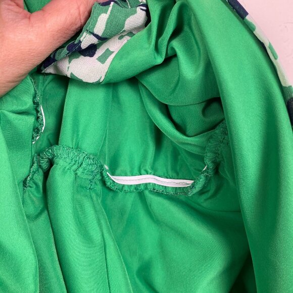 Banana‎ Republic Green Floral Wrap Dress Size 6 Sleeveless Polyester Lined - Picture 6 of 11